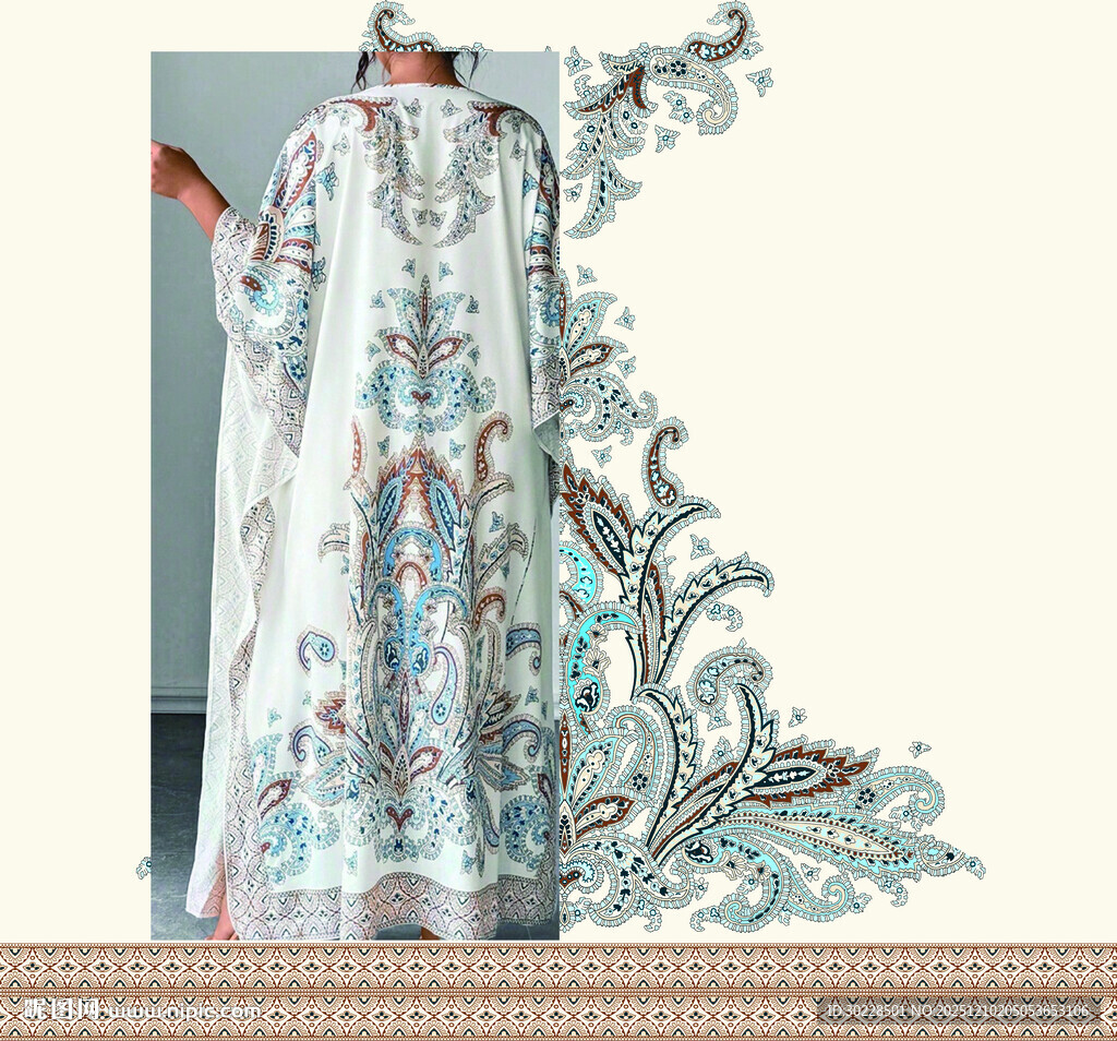 华丽刺绣长袍展示