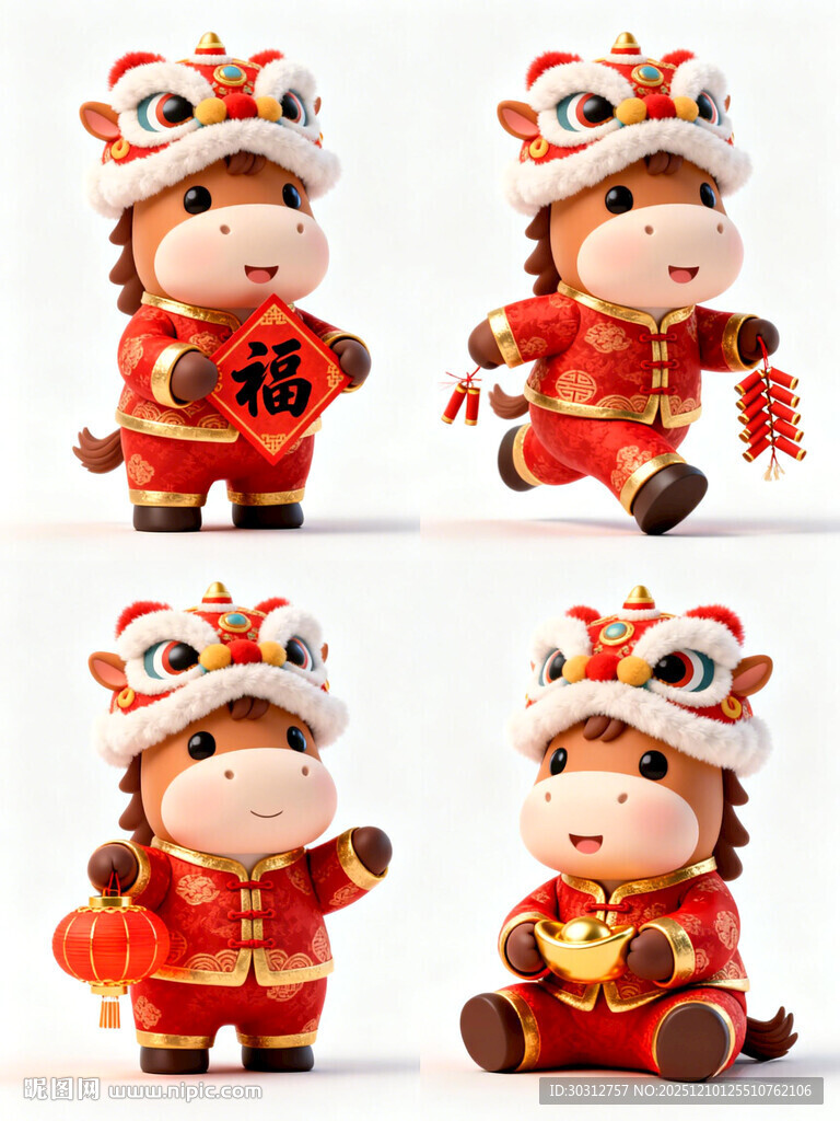喜庆牛年玩偶 