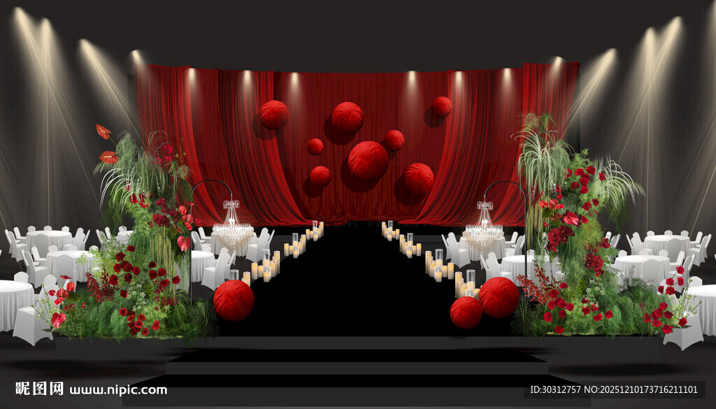 喜庆舞台装饰布置场景