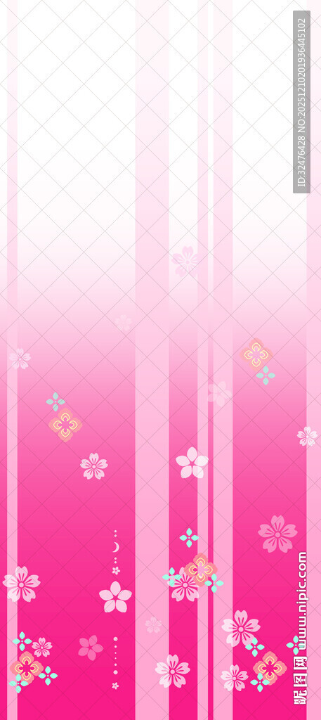 粉色花卉条纹背景图