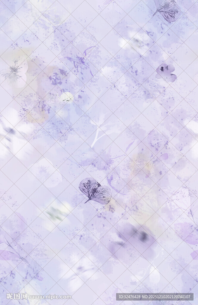淡紫色梦幻花卉背景图
