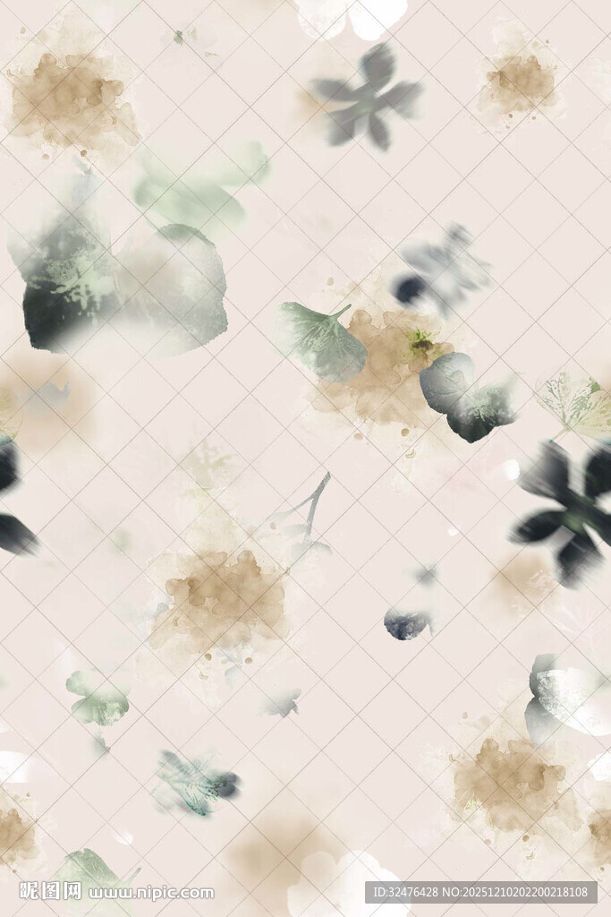 淡雅花卉图案纹理背景