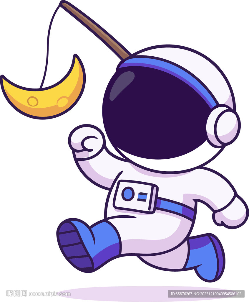 宇航员钓月亮的奇幻画面