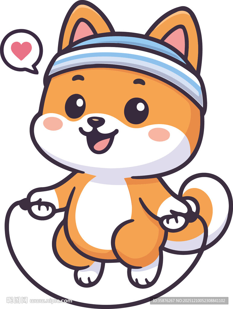 跳绳的可爱柴犬