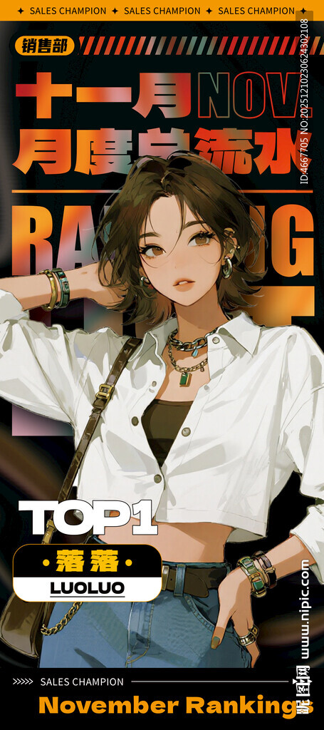 潮流销冠人物海报含字体