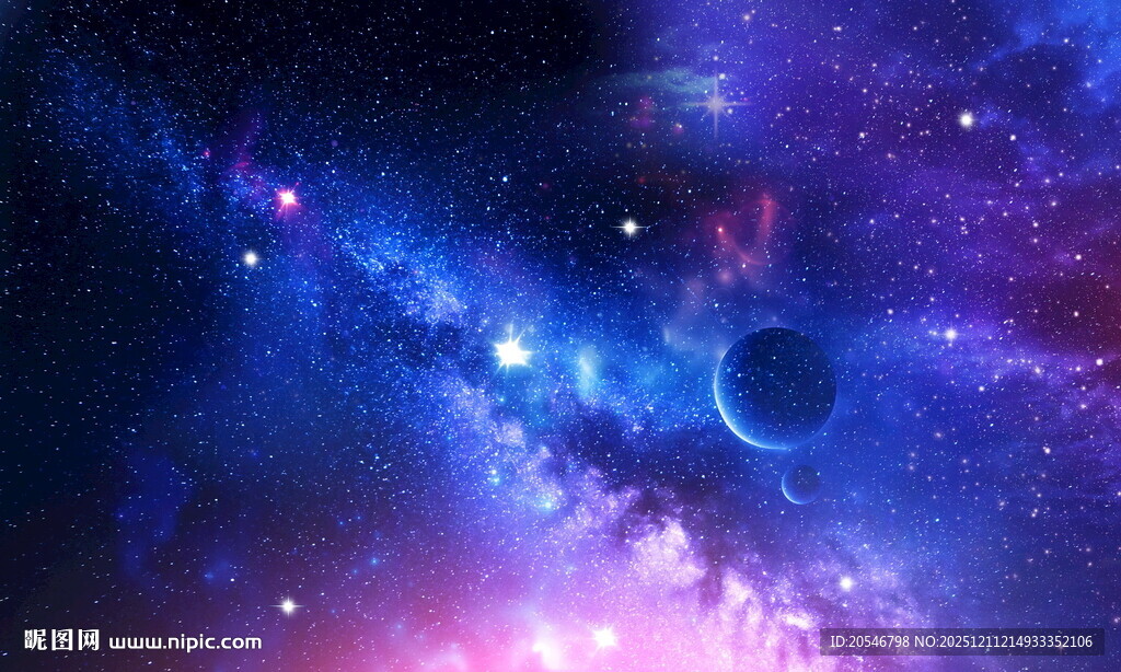 紫色宇宙星空星云背景图
