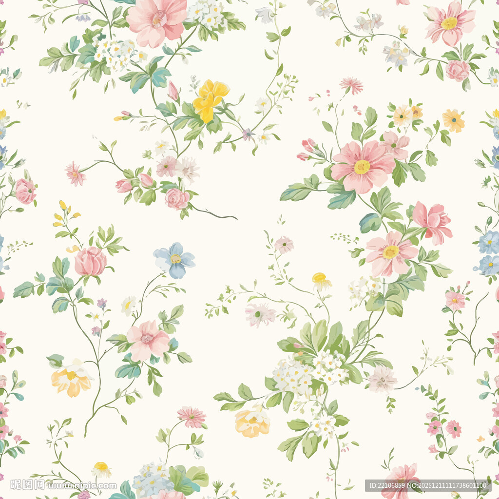 清新花卉图案背景纹理