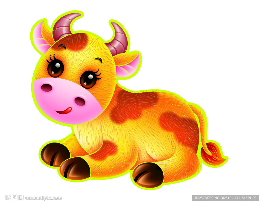 可爱卡通小牛形象