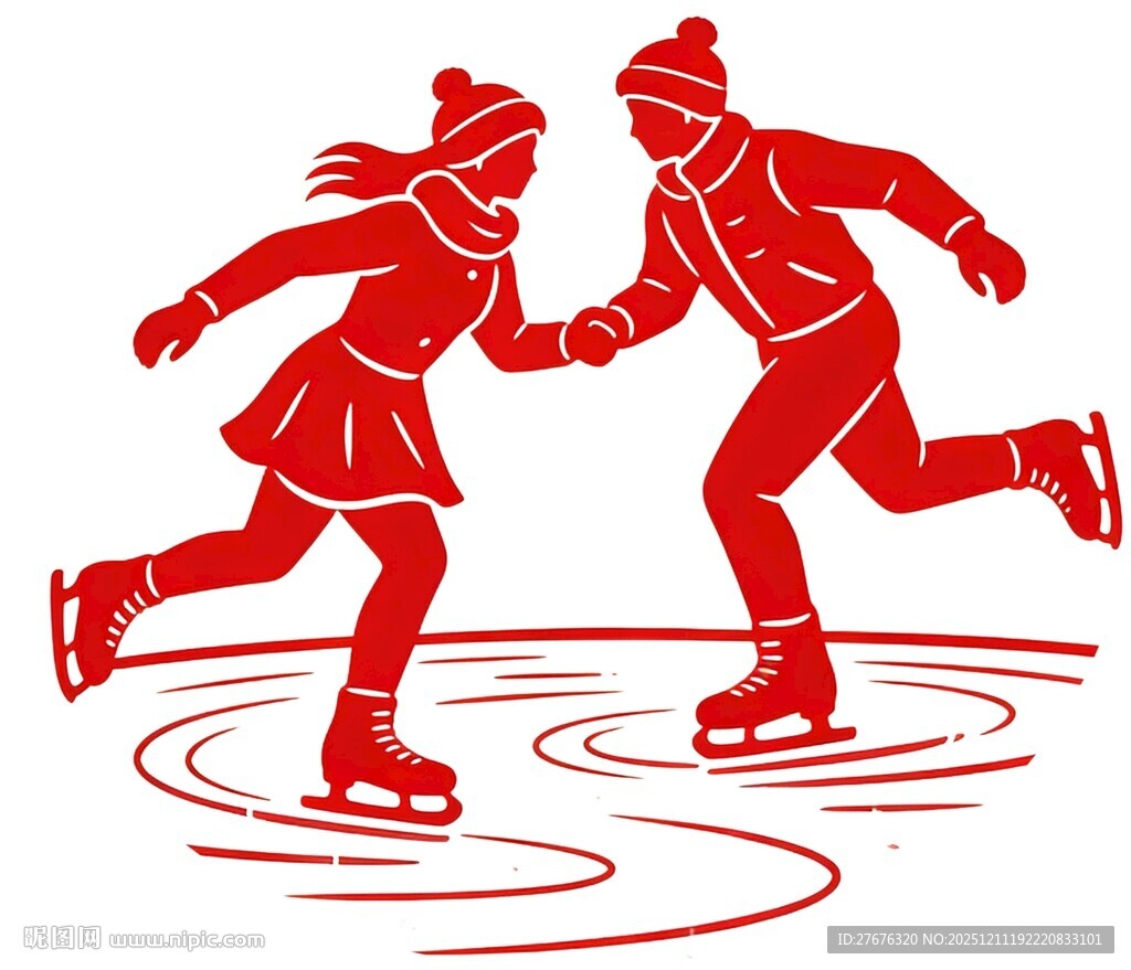 情侣溜冰矢量设计