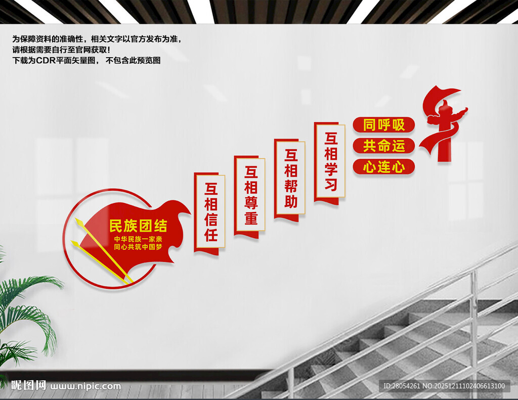 民族团结楼梯文化墙