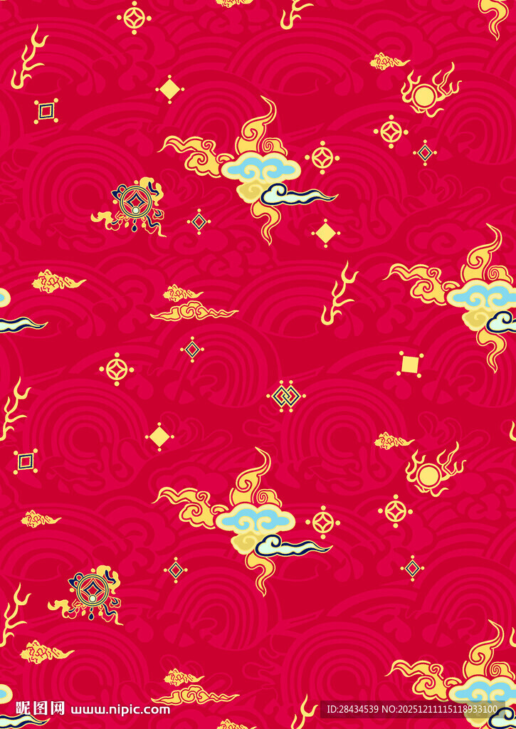 红色底金色图案梦幻背景