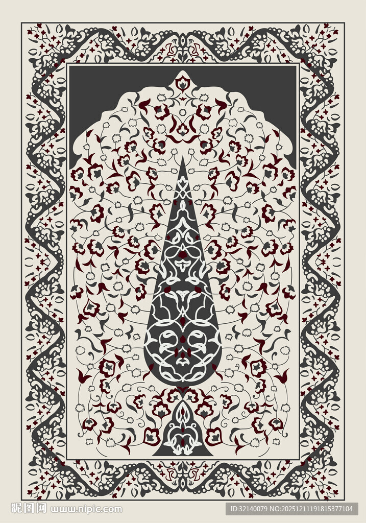 传统刺绣图案中的精美花卉