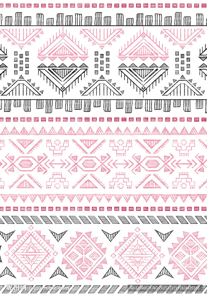 粉色几何民族风图案纹理