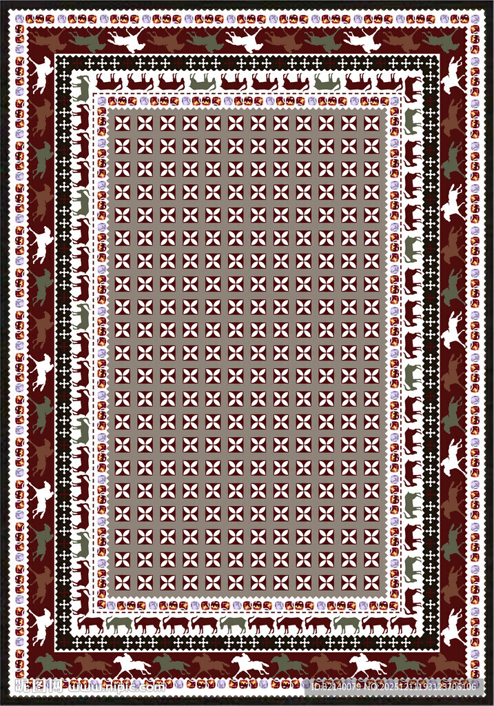 复古几何图案地毯设计