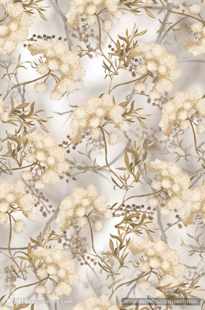 白色花卉图案纹理背景