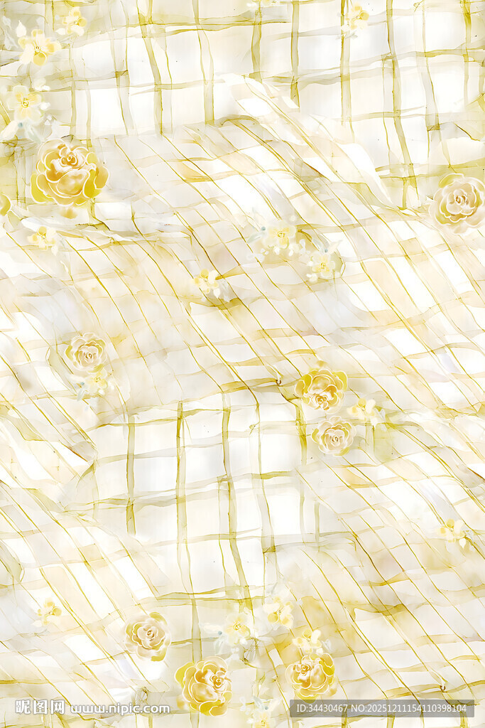 金色花卉几何图案纹理