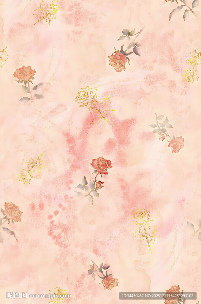 粉色花卉纹理背景图案