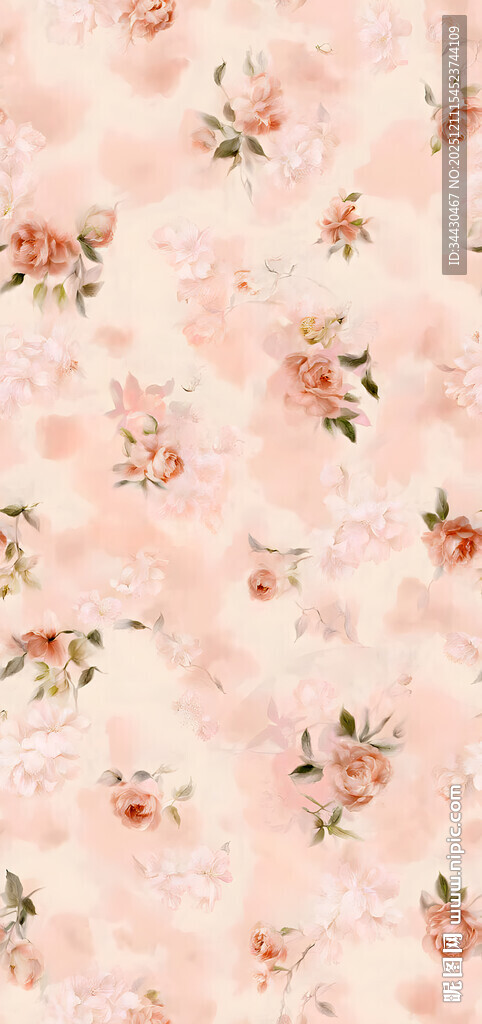 粉色花卉图案背景纹理