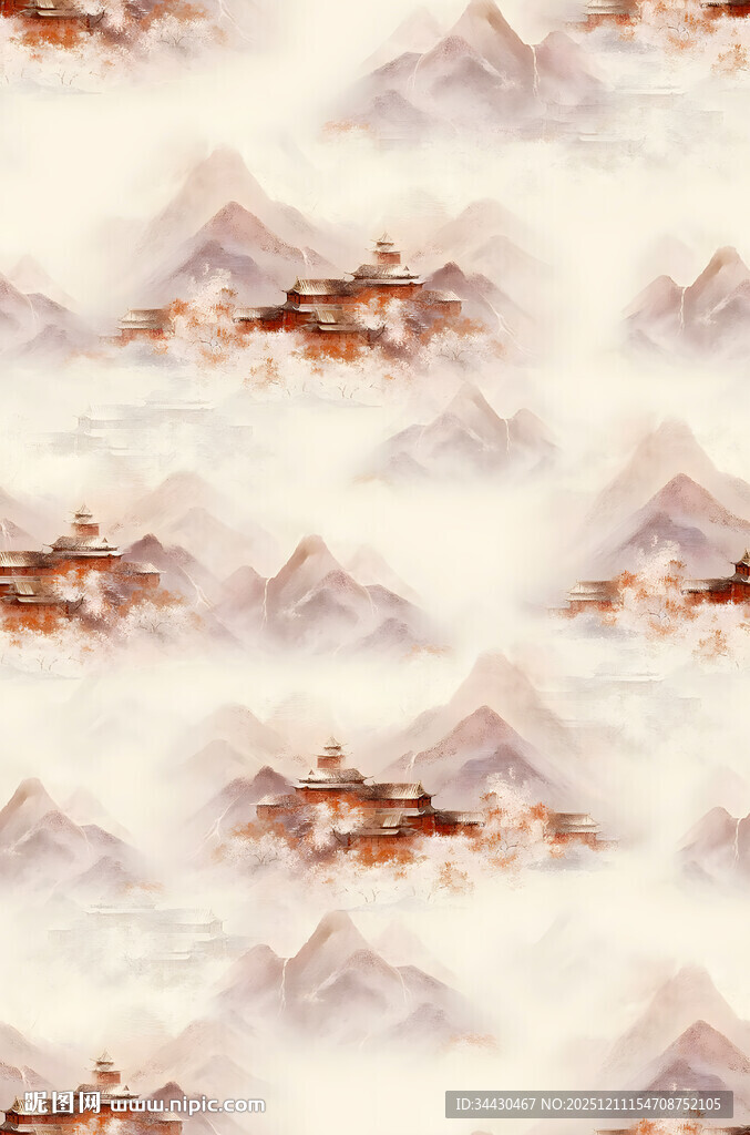 水墨山水图案纹理背景