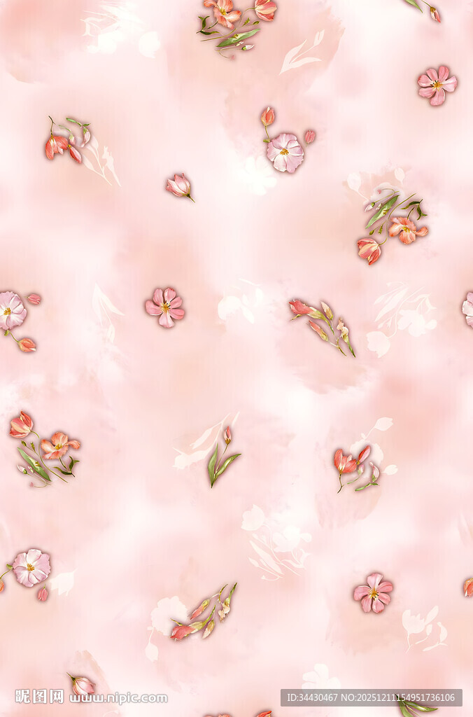 粉色花卉图案背景纹理