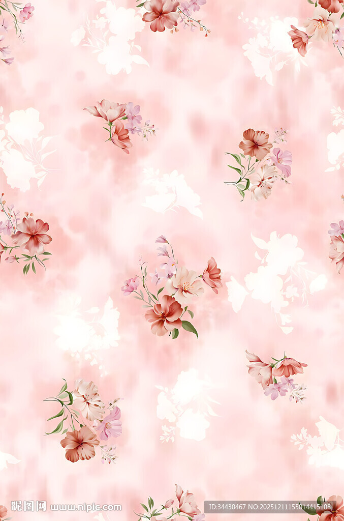 粉色花卉图案背景