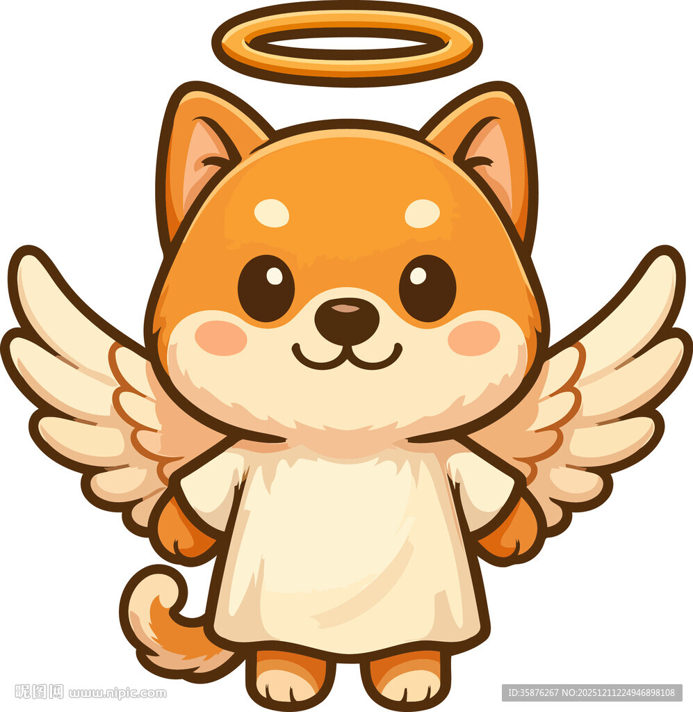 天使柴犬卡通形象