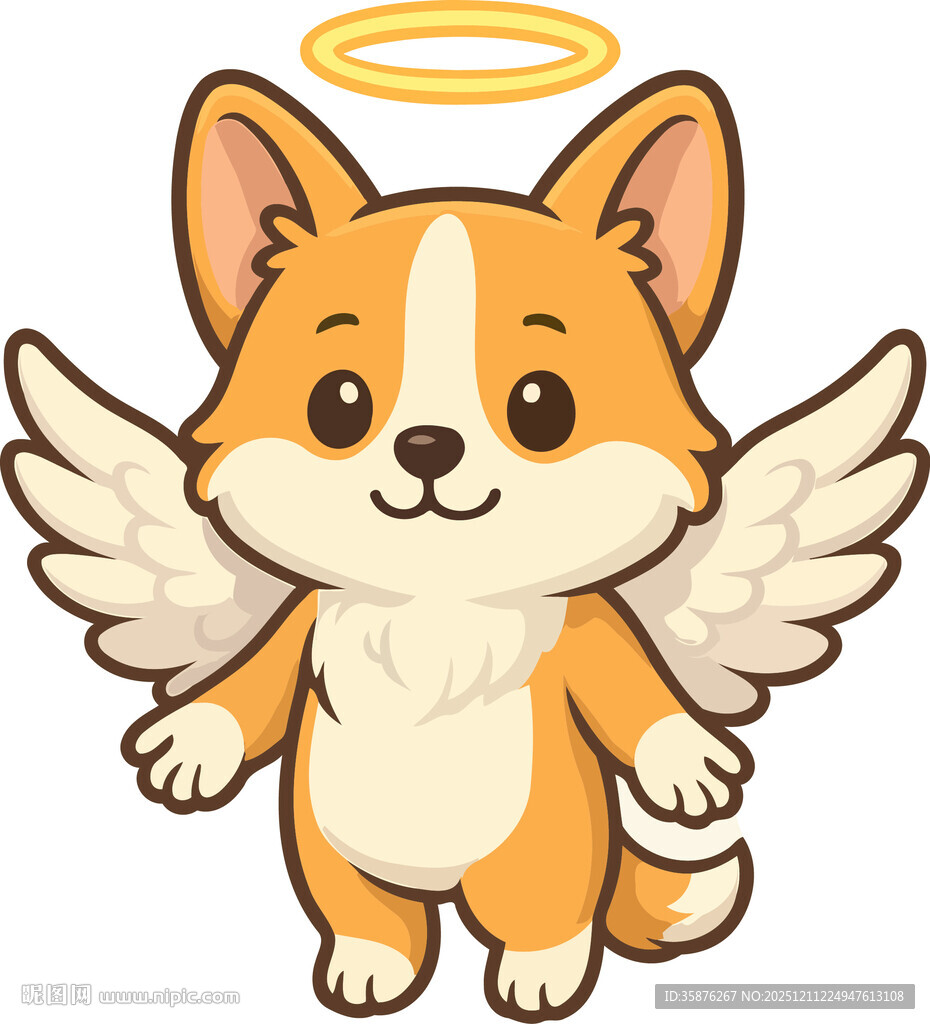 天使狗狗插画形象