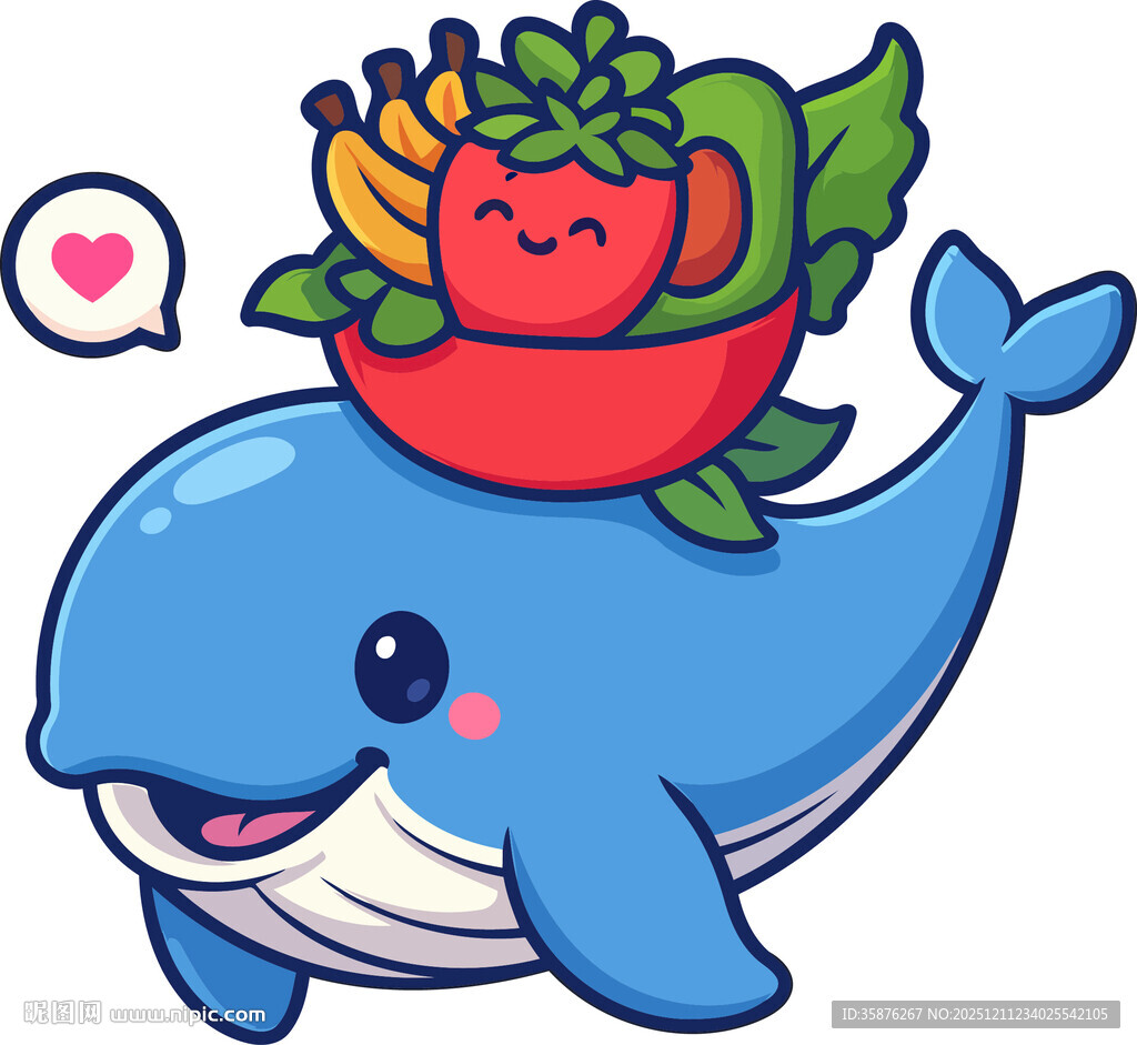 水果伙伴与蓝鲸的快乐旅程