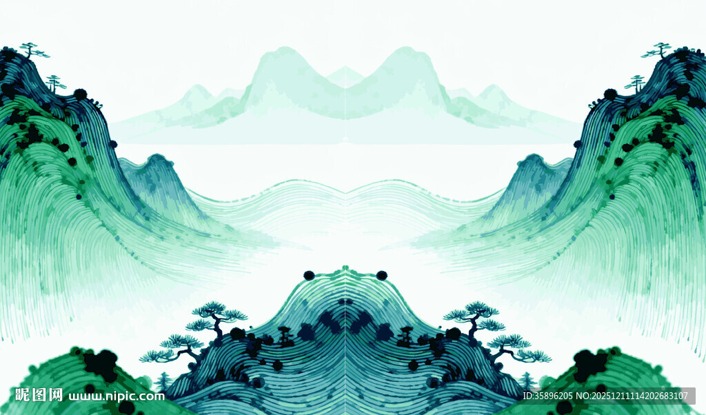 水墨山水风景图