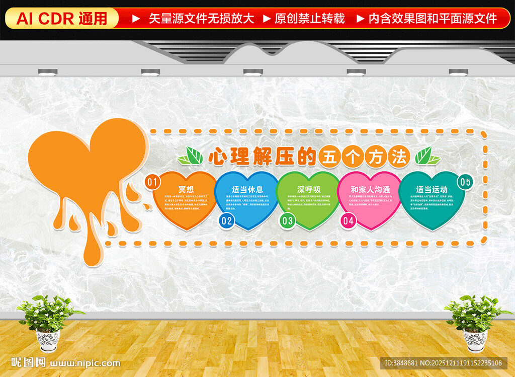 心理解压五个方法文化墙