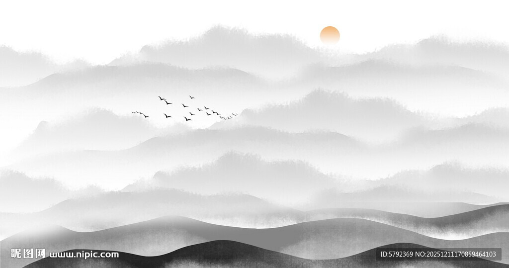 意境山水电视背景墙