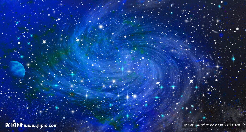 蓝色漩涡星空背景