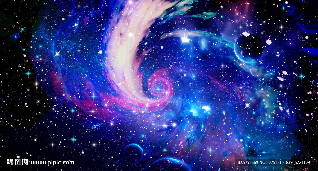 蓝色梦幻宇宙星空背景图