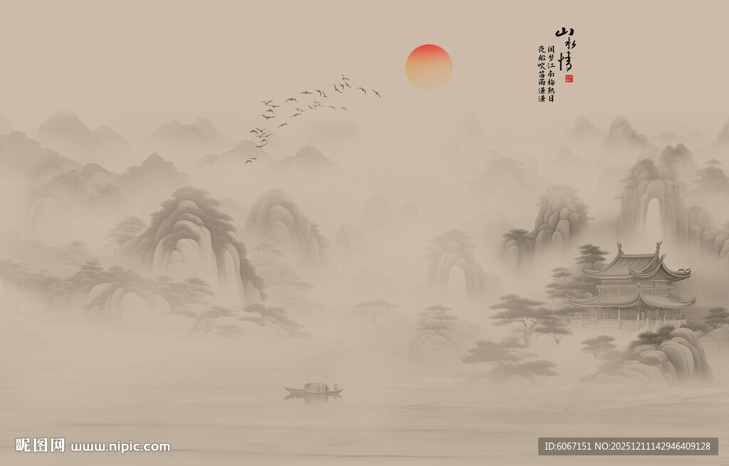 古风背景山水画