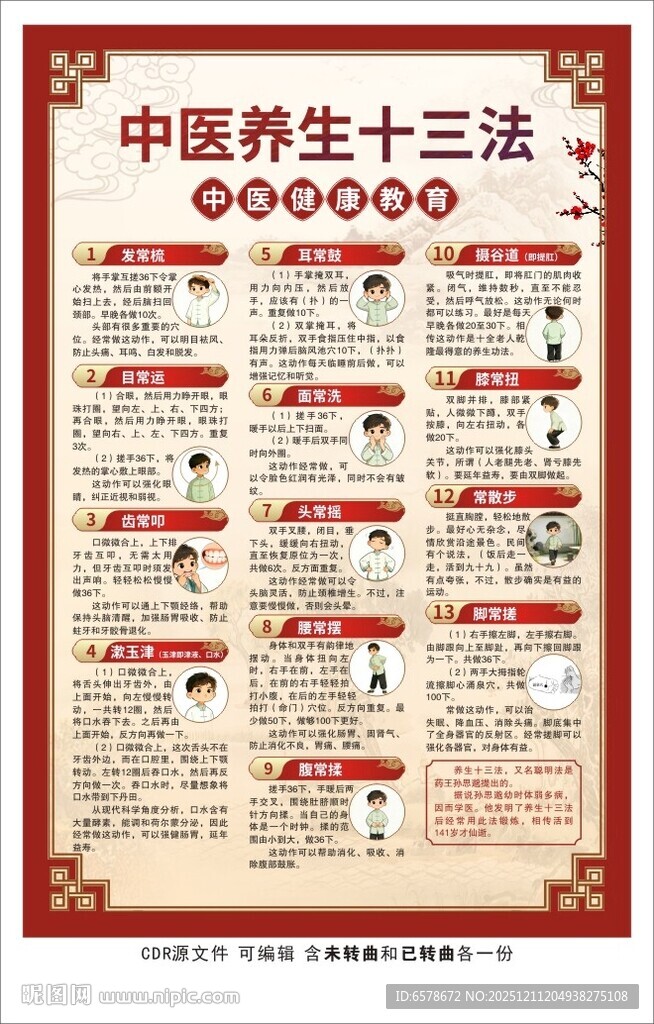 中医养生健康教育展板