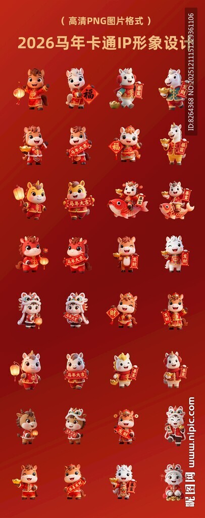 马年卡通形象合集