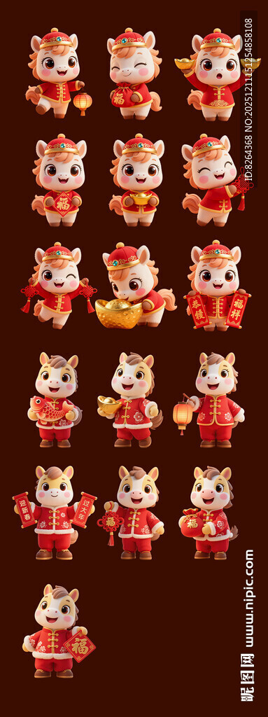 马年卡通形象合集