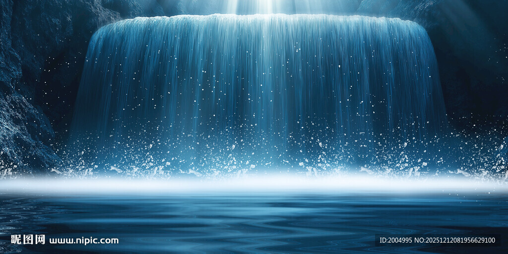 蓝色瀑布