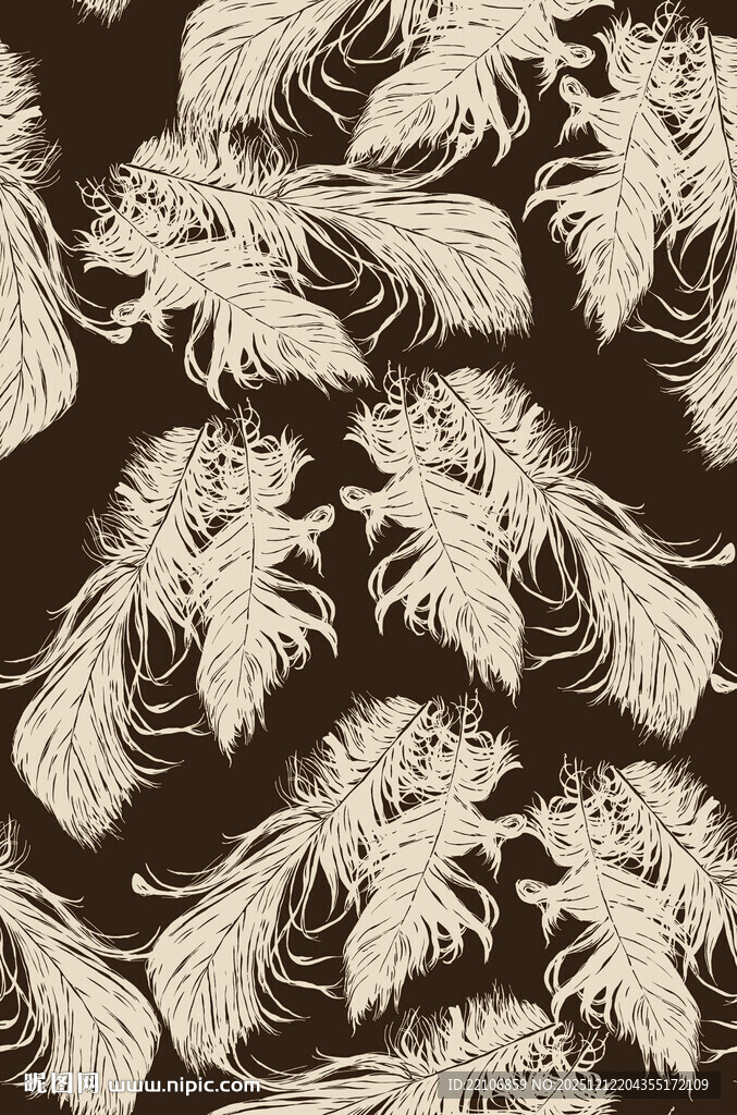 复古风飞鸟花卉图案纹理