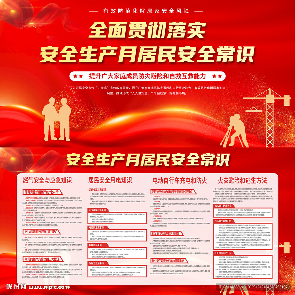 安全生产月安全常识展板