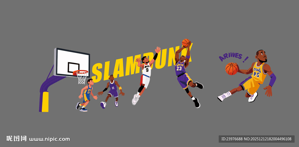 篮球插画玻璃贴