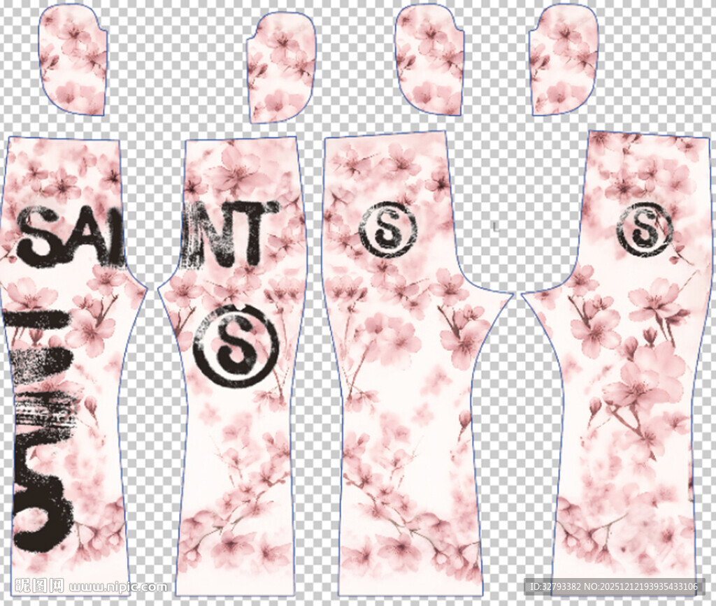 花朵 潮流微喇叭裤