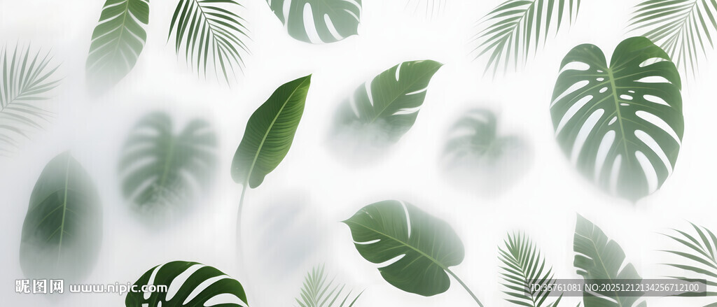 雾气磨砂膜效果绿植贴图