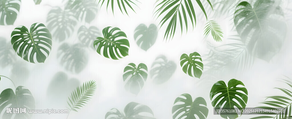 雾气磨砂膜效果绿植贴图