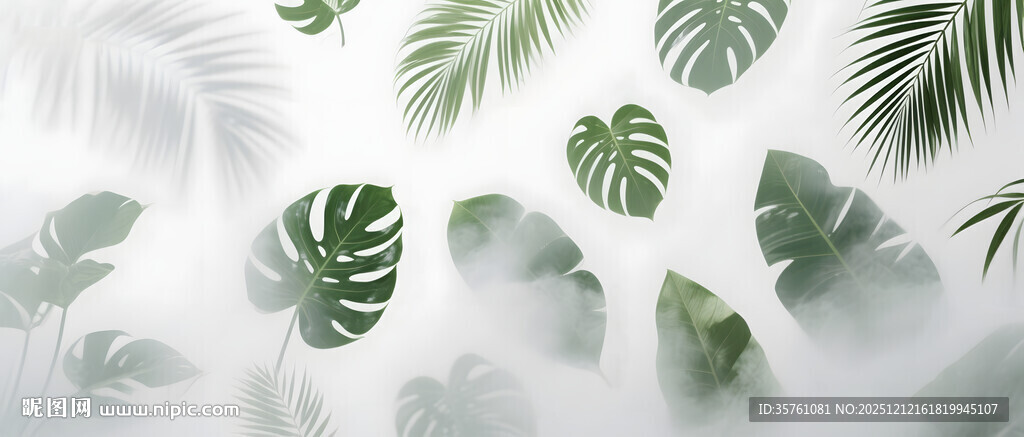 雾气磨砂膜效果绿植贴图