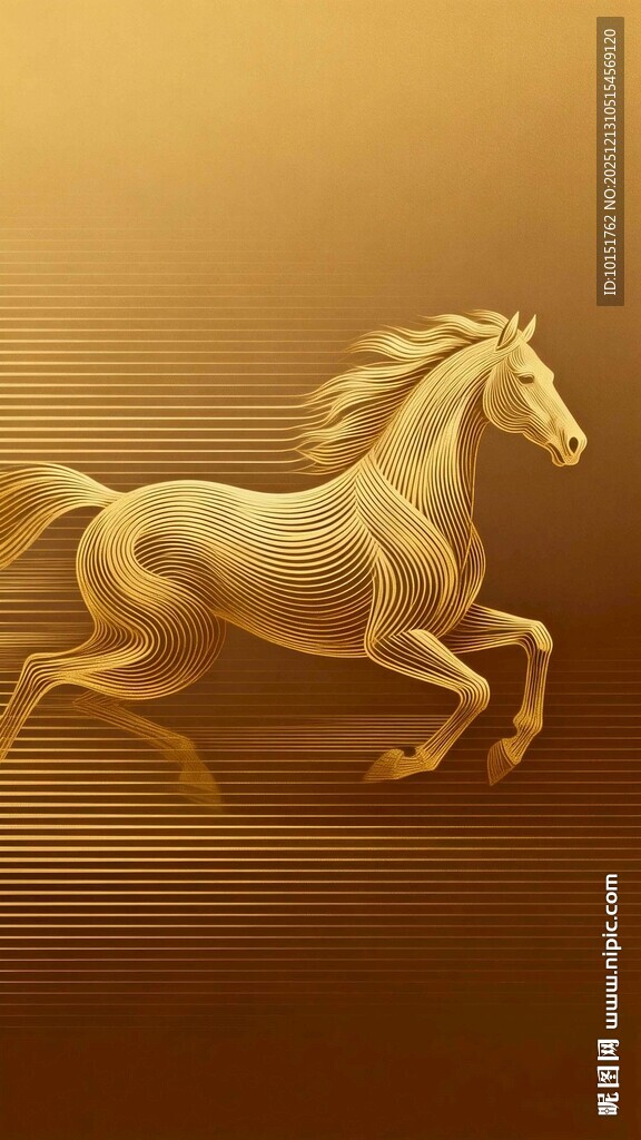 金色骏马奔腾