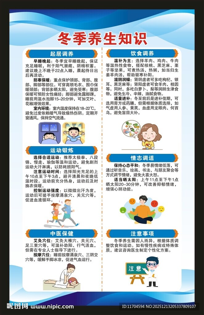 冬季养生知识海报