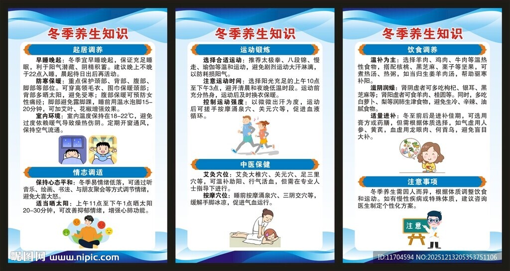 冬季养生知识展板