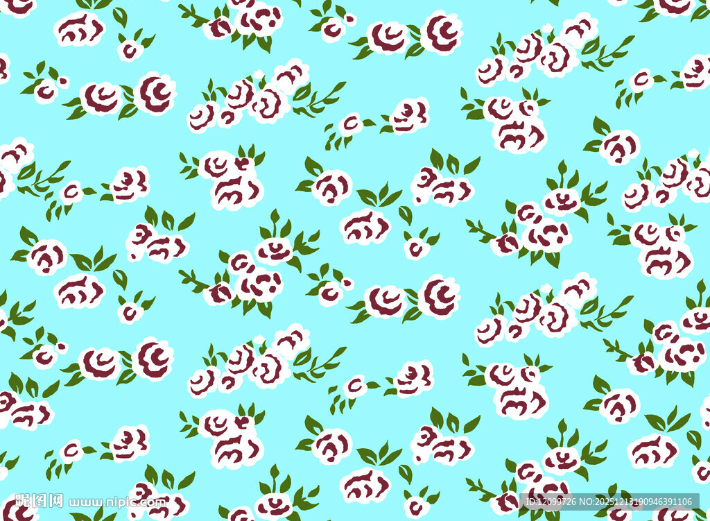 数码印花小碎花朵