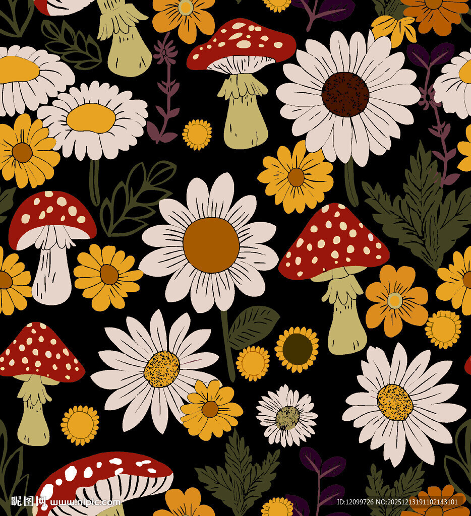 数码印花碎花太阳花